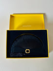 Pochette a ventaglio in raso micro plissé con nappa couture e tracolla “Guy Laroche”