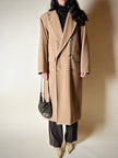 Cappotto doppiopetto Max Mara vintage in lana cammello chiaro