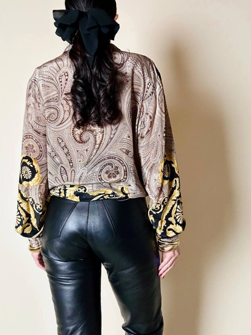 Camicia in misto seta fantasia barocca