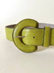 Cintura in pelle stampa tejus verde acido “Laura Prisco”