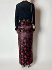 Camicia vintage in misto seta nero con passamanerie ricamate e nappe couture
