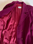 Cappotto doppiopetto oversize in lana rosso Borgogna Riflessi