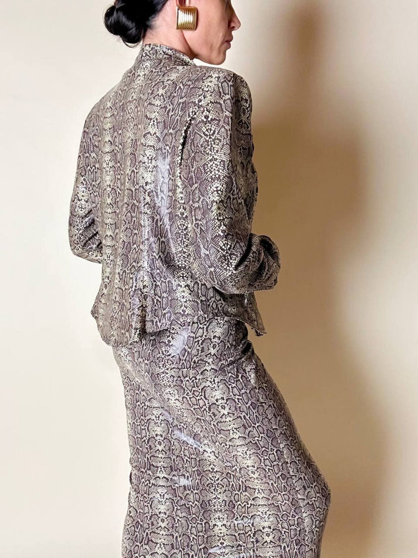 Ensemble Yvan & Marzia in tessuto stretch fantasia pitone