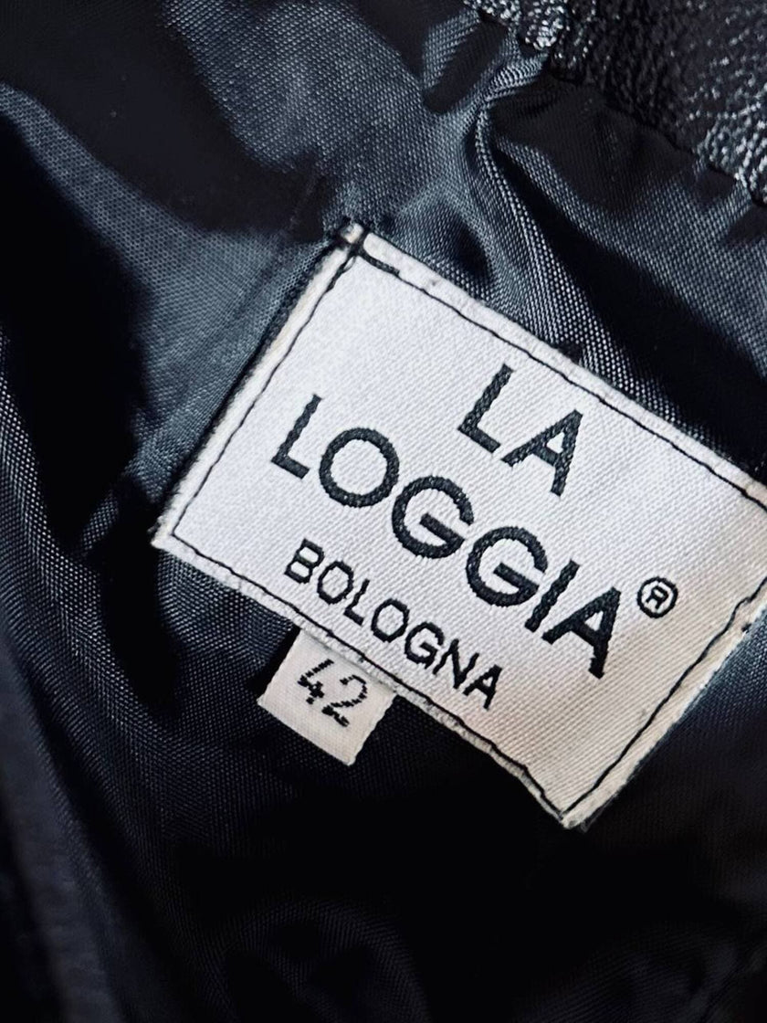 Minigonna in pelle con zip laterale e maxi cintura in coordinato “La Loggia”