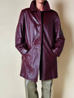 Giaccone svasato in pelle bordeaux “Allegra”
