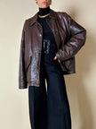 Giacca/bomber aviator in pelle testa di moro “Belfe & Belfe”
