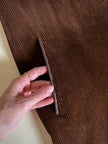Combinaison vintage Complice en velours côtelé marron avec détails en cuir