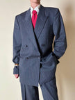 Tailleur gessato in lana grigio antracite “Yves Saint Laurent”