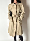 Vintage Burberry’s Trenchcoat aus beigem Gabardine mit passendem Gürtel und Check-Futter