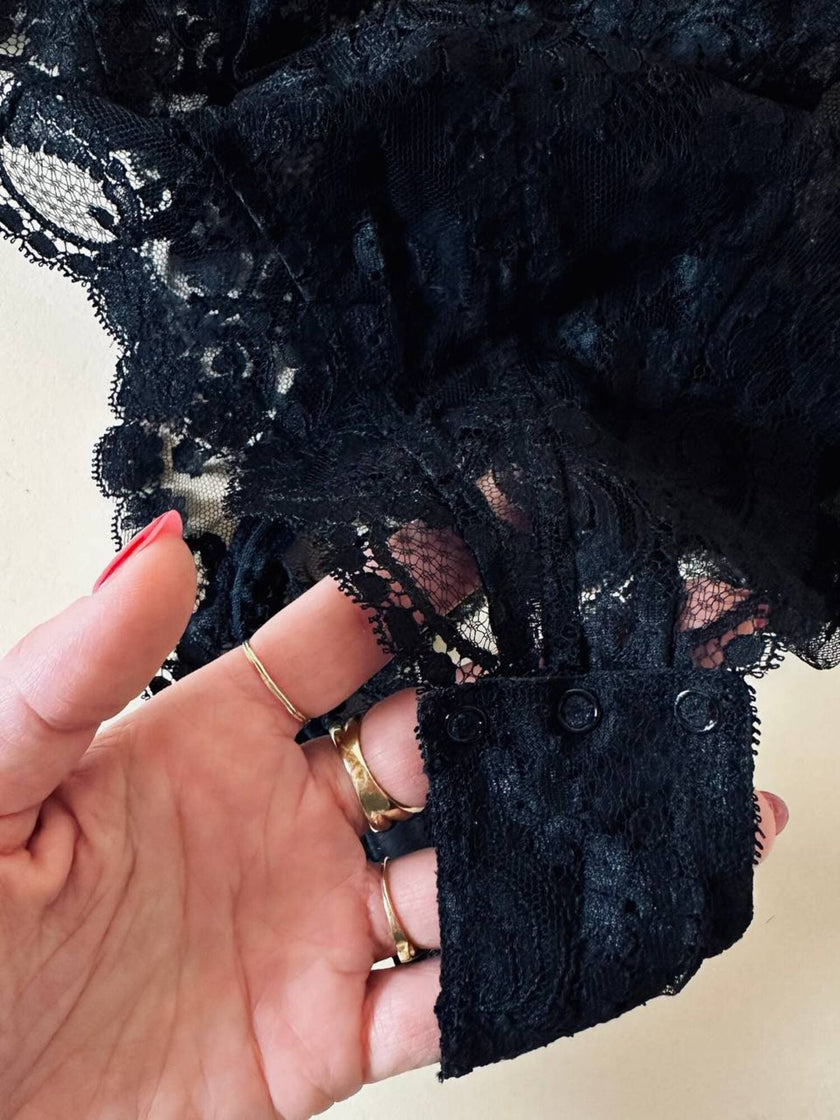 Body perizoma in pizzo nero “La Perla”