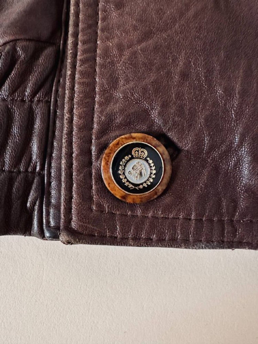 Bomber aviator in pelle color cioccolato “Laps”