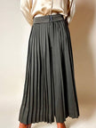 Gonna pantalone plissé Max Mara in satin verde stagno
