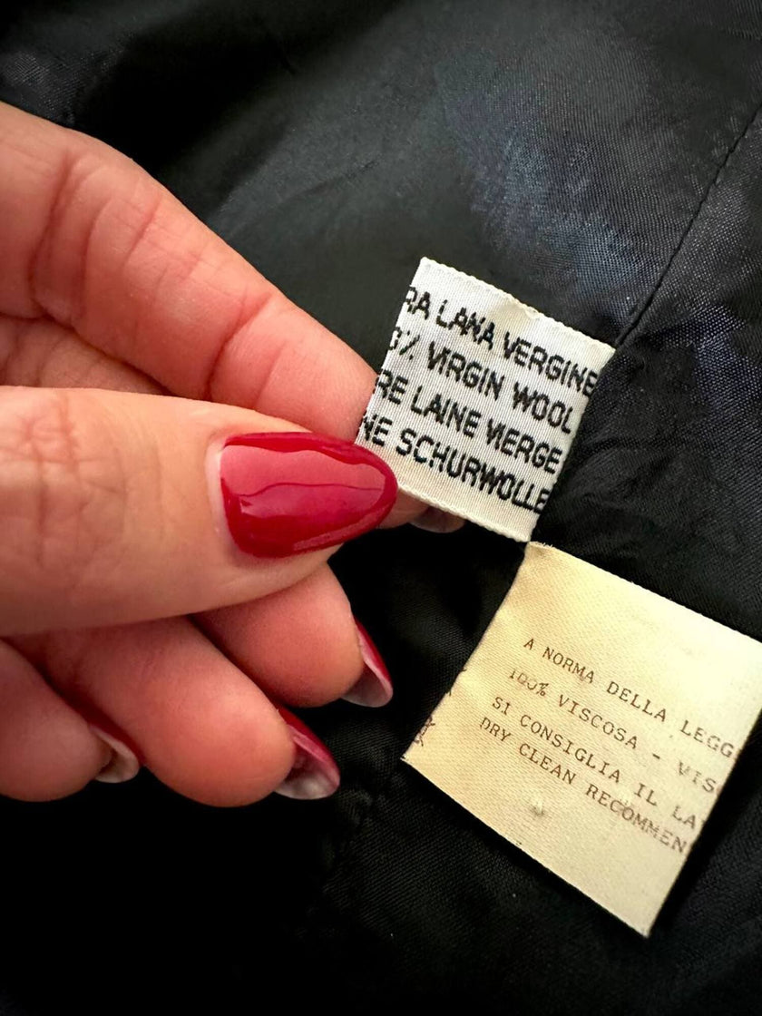 Blazer doppio petto nero con bottoni a spirale in cordino “Galanti”