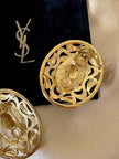 Maxi clip ovali con motivi barocchi “Yves Saint Laurent”