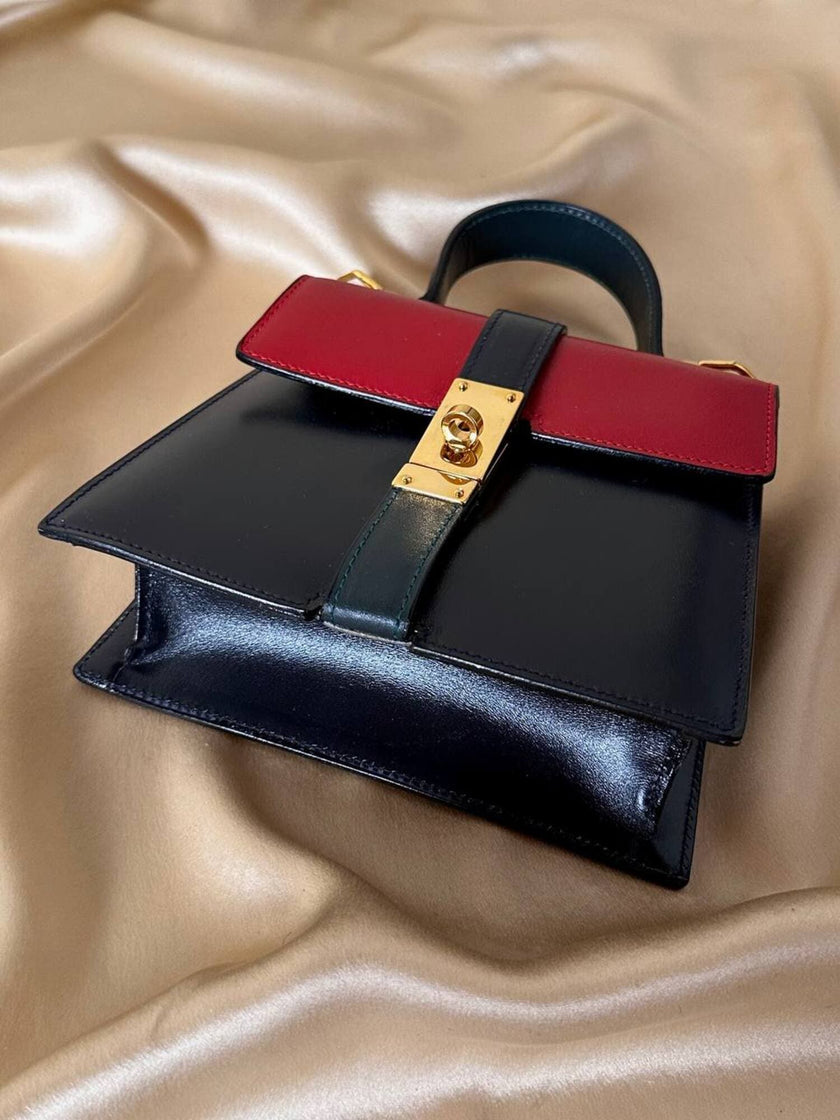 Mini bag modello Kelly in pelle multicolor Umberto Firenze