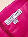 Abito lungo drappeggiato con fiocco e stola in coordinato “Victor Costa”