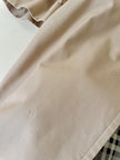 Trench in gabardine color cammello con fodera check “Mandria”