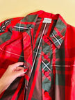 Camicia in taffetà di seta fantasia tartan 
