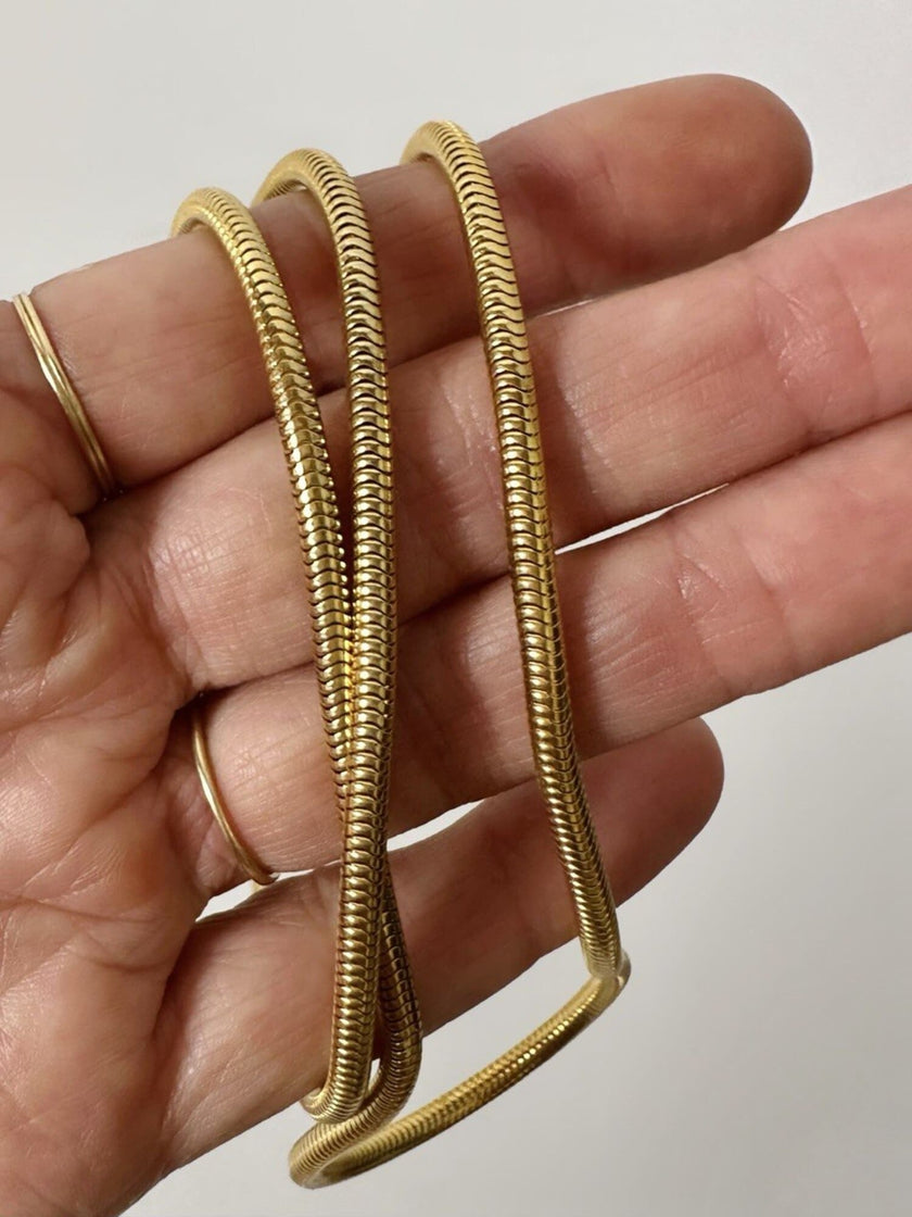 Vintage De Liguoro Schmuckgürtel, umwandelbar in eine goldene Schlangenkette-Halskette