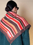 Foulard Byron in pura seta fantasia a righe trasversali declinata in nuance calde
