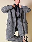 Blazer doppiopetto in lana principe di Galles “Yves Saint Laurent”