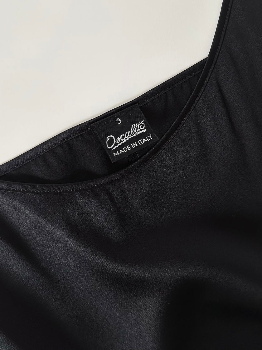 Slip dress Oscalito nero in raso di seta
