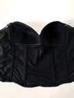 Bustier La Perla in raso micro plissé nero con scollo a cuore