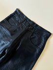 Pantalone in pelle nera cinque tasche