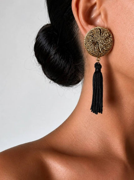 Orecchini vintage a clip vintage oro con nappe couture