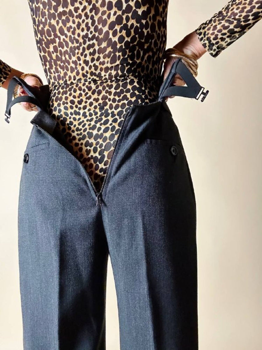 Pantalone a sigaretta con panciotto grigio antracite “D&G”