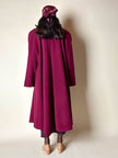 Cappotto doppiopetto oversize in lana rosso Borgogna Riflessi