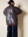 Giacca/bomber aviator in pelle testa di moro “Belfe & Belfe”