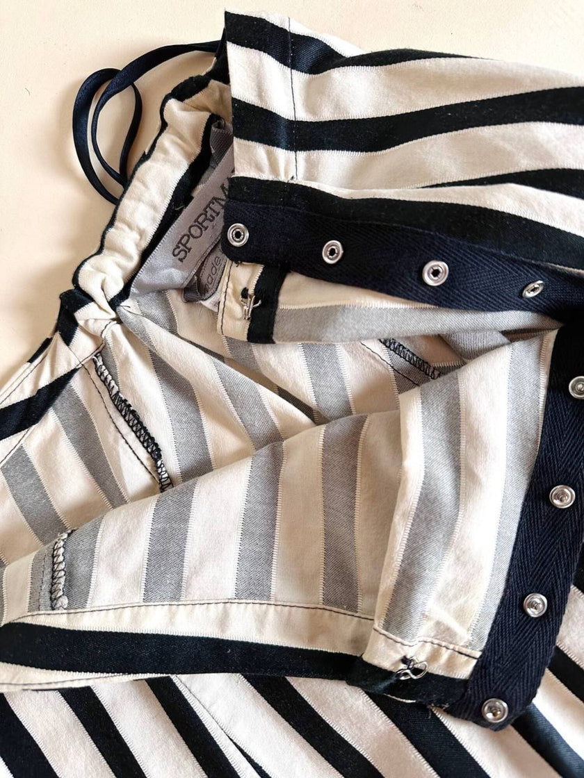 Gonna lunga Sportmax vintage in cotone jacquard a righe nere