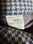 Pantalone a vita alta in lana pied de poule grigio e ottanio Basile