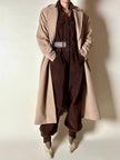 Cintura vintage Yves Saint Laurent in pelle marrone con maxi fibbia in resina