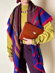 Scialle multicolor in misto lana fantasia equestre