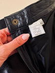Pantalone in pelle nera cinque tasche