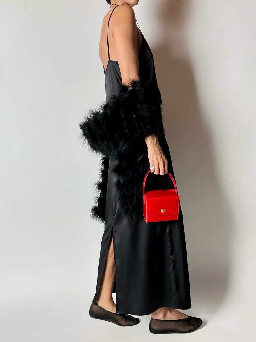 Slip dress Oscalito nero in raso di seta