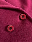 Cappotto doppiopetto oversize in lana rosso Borgogna Riflessi