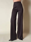 Blazer doppiopetto in lana color cioccolato “Yves Saint Laurent” con pantalone abbinato