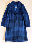 Cappotto in pura lana fantasia principe di Galles blu elettrico e nero Gigli Del Campo