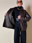 Giacca/bomber aviator in pelle testa di moro “Belfe & Belfe”