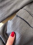 Blazer doppiopetto in rasato di lana grigio “Yves Saint Laurent”