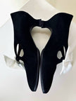 Scarpe vintage Yves Saint Laurent in camoscio nero con maxi fiocchi bianchi