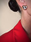 Clip dorate a forma di cuore con strass centrale