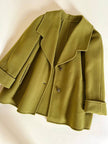 Cappottino oversize con ampi rever in lana verde acido Confezioni di Lusso
