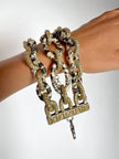 Bracciale KMO Paris multichain in metallo argento whips e glitter oro