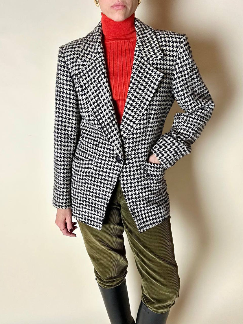 Blazer in lana pied de poule Yves Saint Laurent