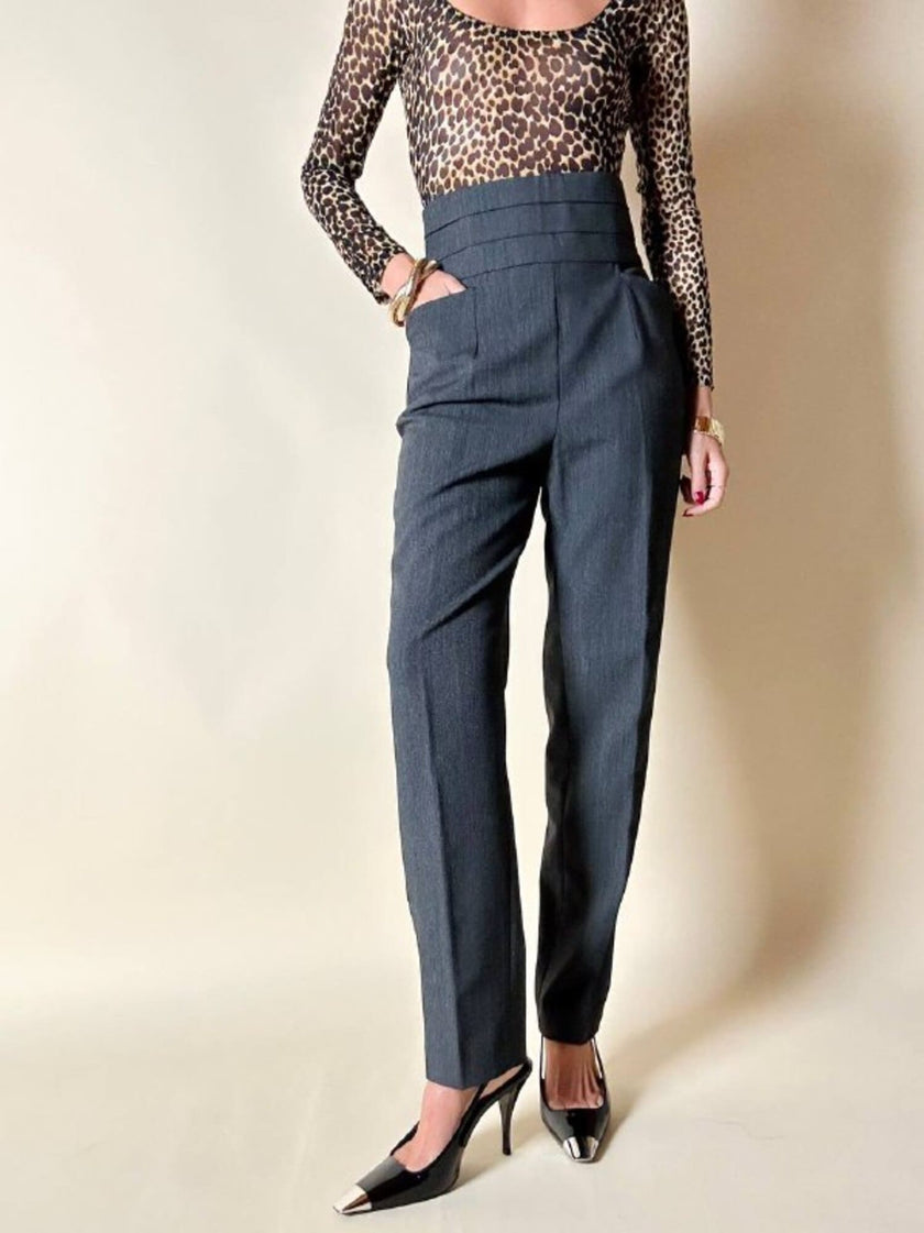 Pantalone a sigaretta con panciotto grigio antracite “D&G”