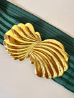 Cintura vintage in elastico verde con chiusura gioiello dorata